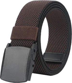LionVII Stretch Belts for Men-Web Mens Belts Elastic Plastic Buckle Breathable for Sport-Adjustable Trim to Fit 27-49" Waist