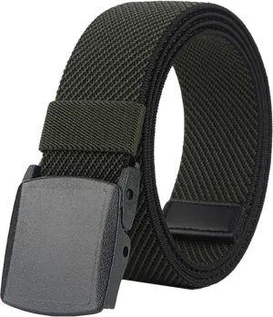 LionVII Stretch Belts for Men-Web Mens Belts Elastic Plastic Buckle Breathable for Sport-Adjustable Trim to Fit 27-49" Waist