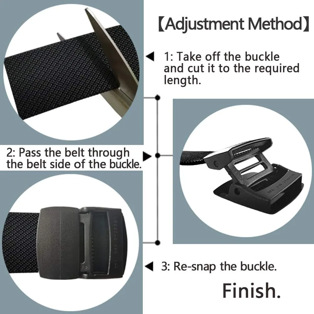 LionVII Stretch Belts for Men-Web Mens Belts Elastic Plastic Buckle Breathable for Sport-Adjustable Trim to Fit 27-49" Waist