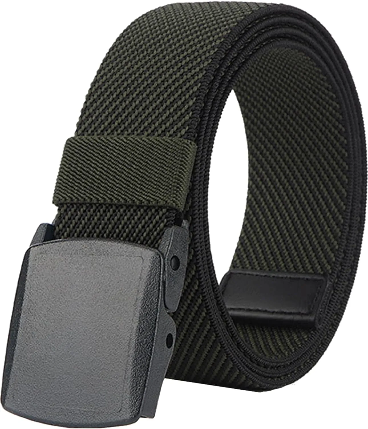 LionVII Stretch Belts for Men-Web Mens Belts Elastic Plastic Buckle Breathable for Sport-Adjustable Trim to Fit 27-49" Waist
