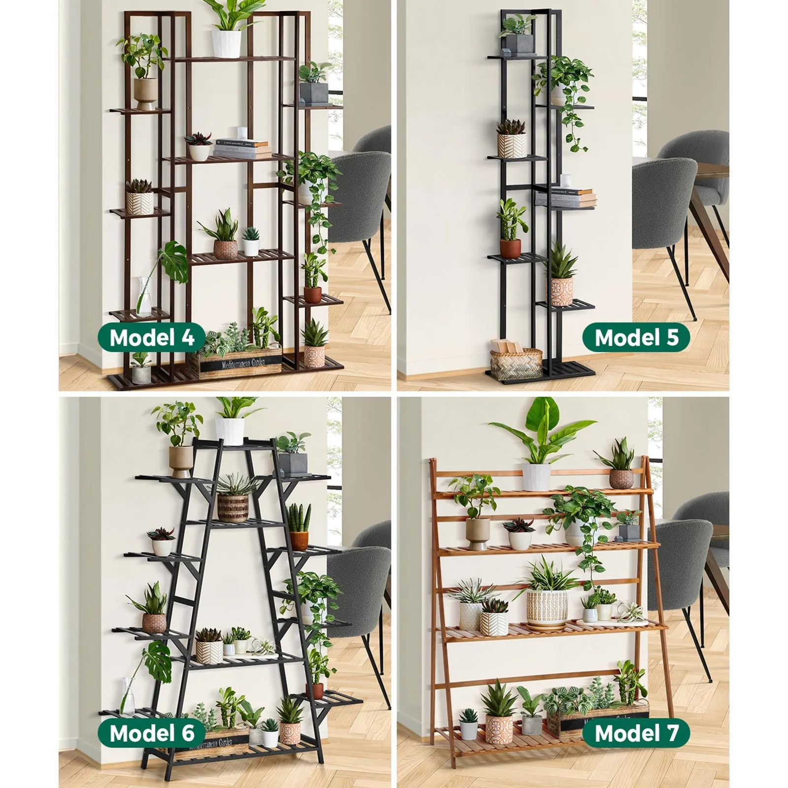 Livsip Plant Stand Garden Planter Wooden Flower Pot Rack Shelving Indoor Outdoor