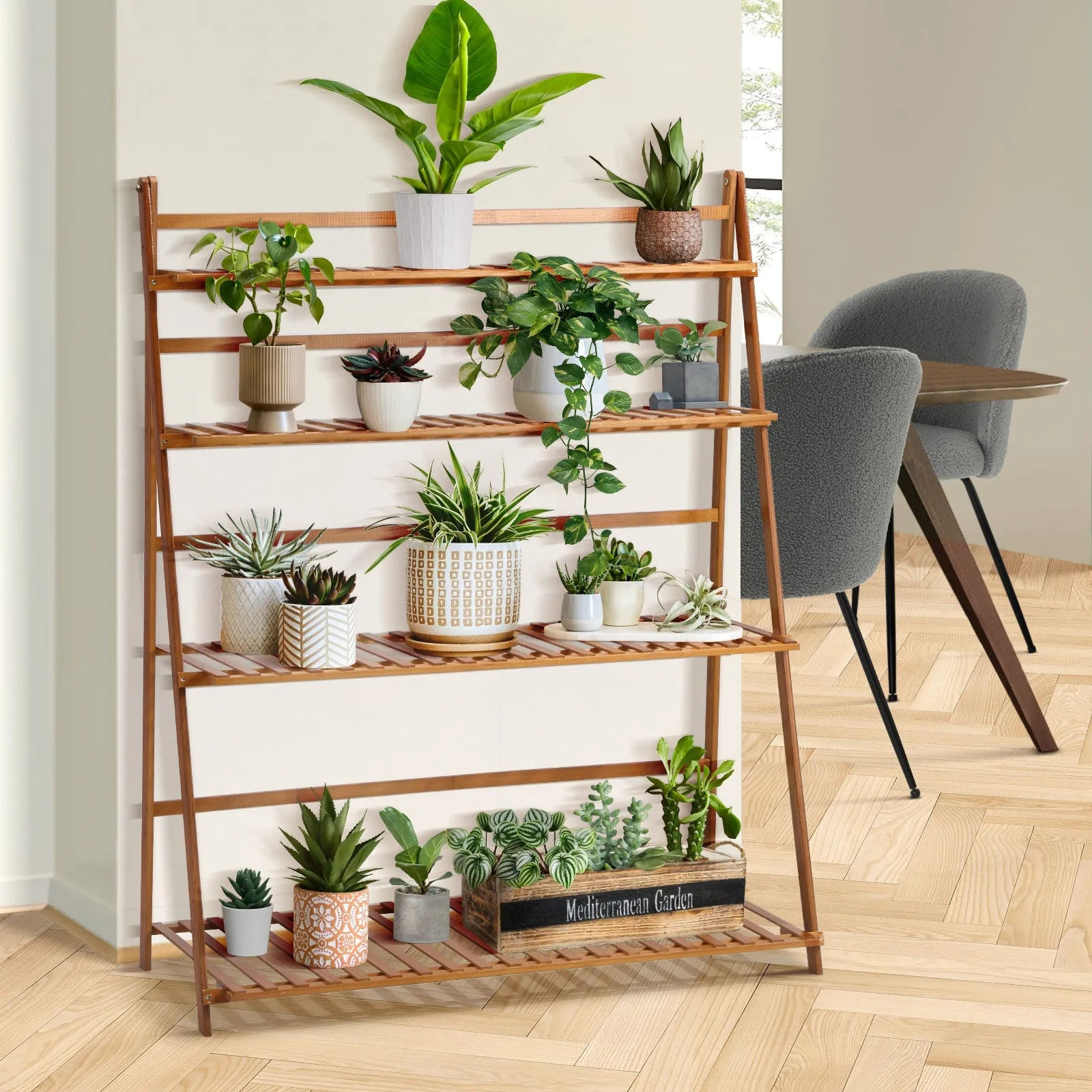 Livsip Plant Stand Garden Planter Wooden Flower Pot Rack Shelving Indoor Outdoor