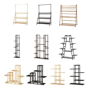 Livsip Plant Stand Garden Planter Wooden Flower Pot Rack Shelving Indoor Outdoor