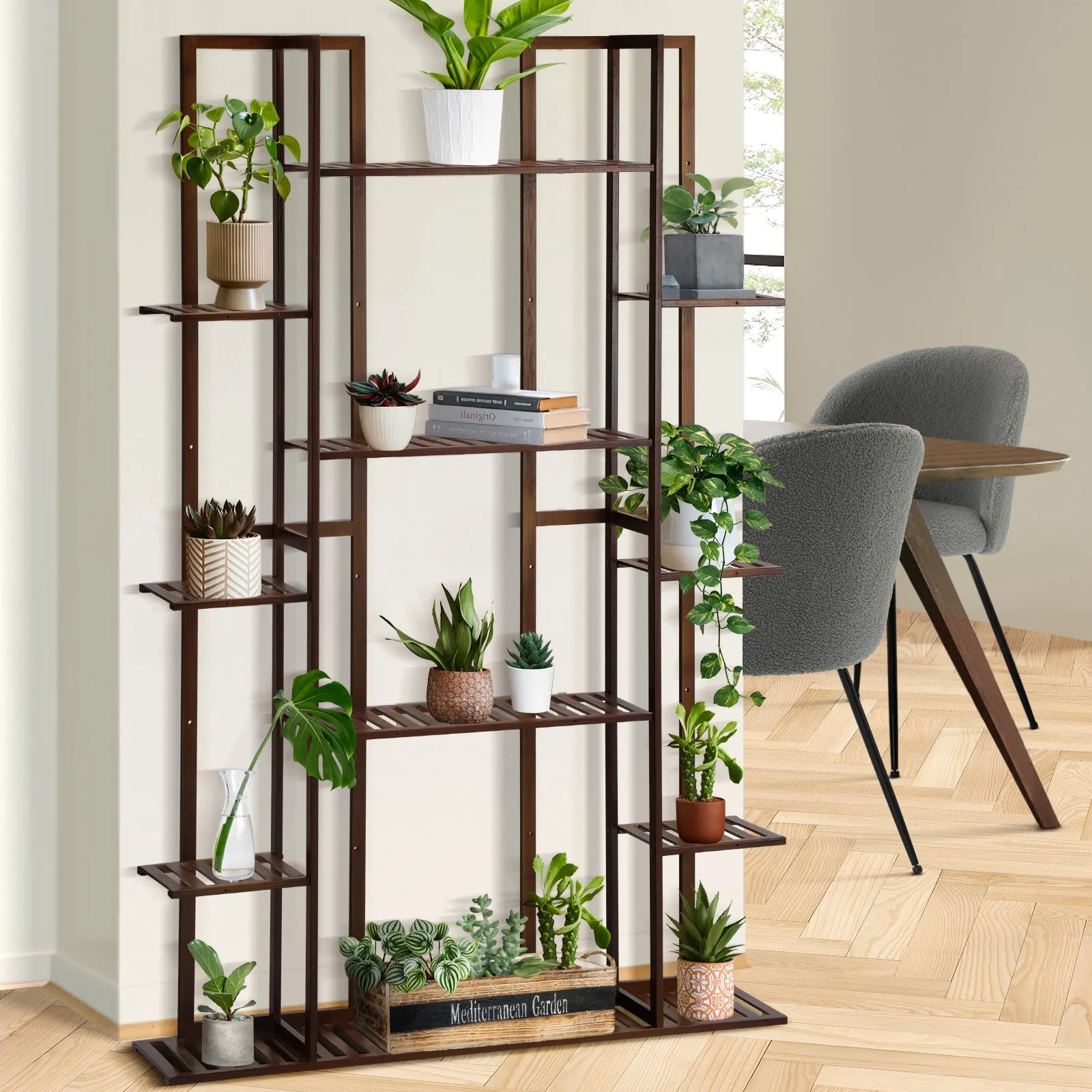 Livsip Plant Stand Garden Planter Wooden Flower Pot Rack Shelving Indoor Outdoor