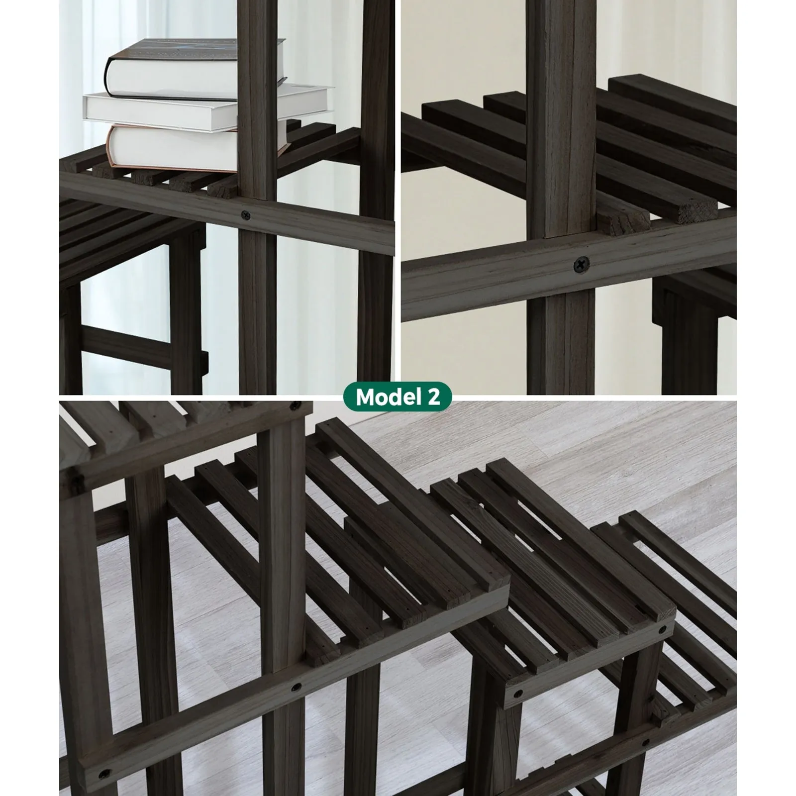 Livsip Plant Stand Garden Planter Wooden Flower Pot Rack Shelving Indoor Outdoor