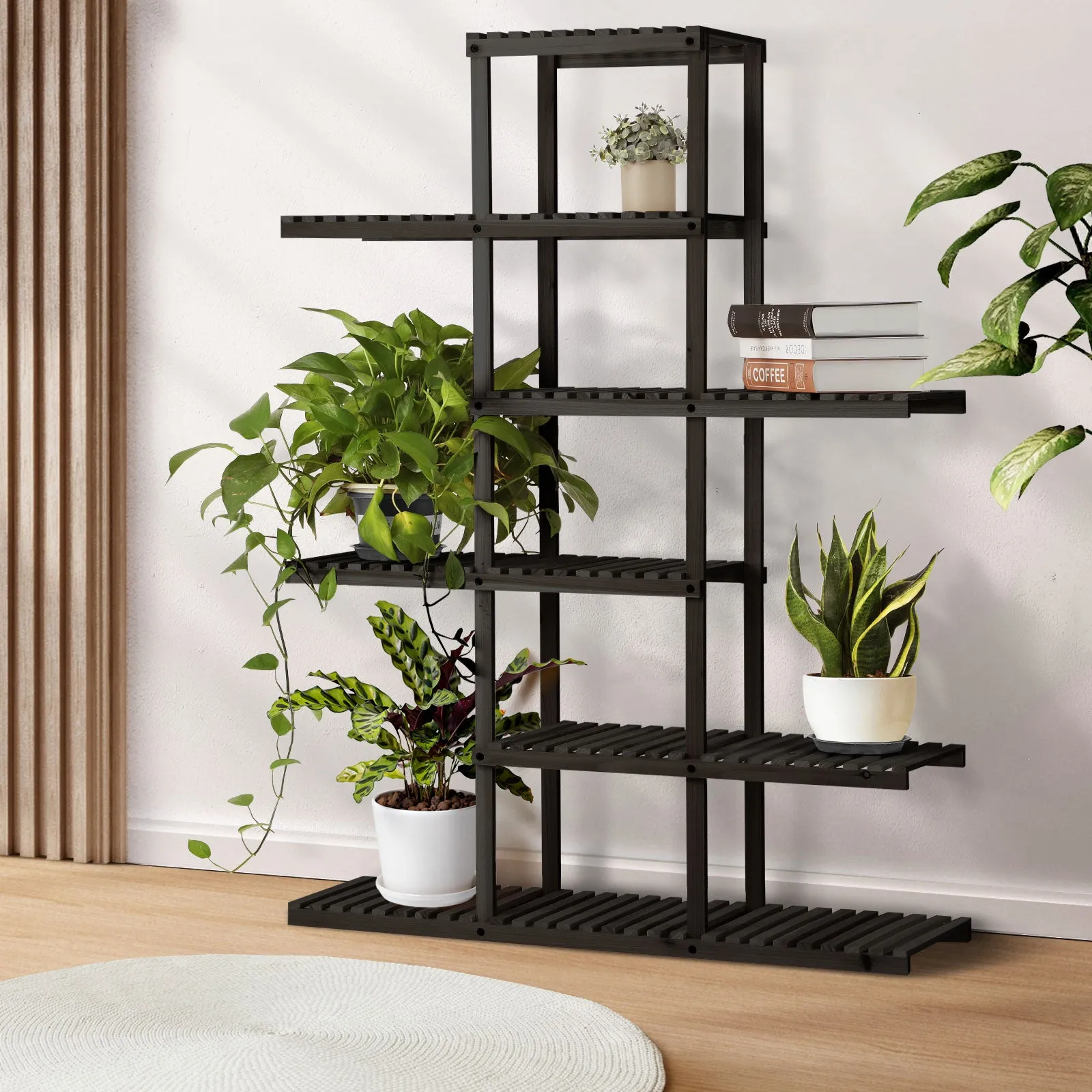 Livsip Plant Stand Garden Planter Wooden Flower Pot Rack Shelving Indoor Outdoor