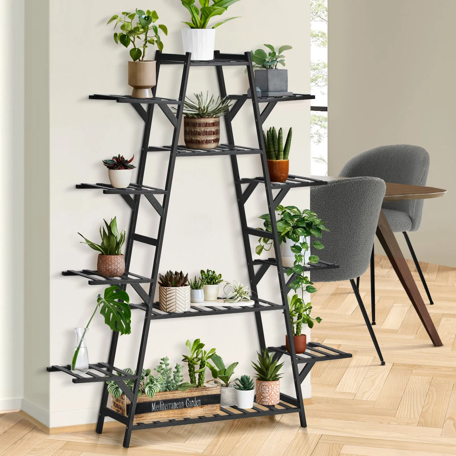 Livsip Plant Stand Garden Planter Wooden Flower Pot Rack Shelving Indoor Outdoor
