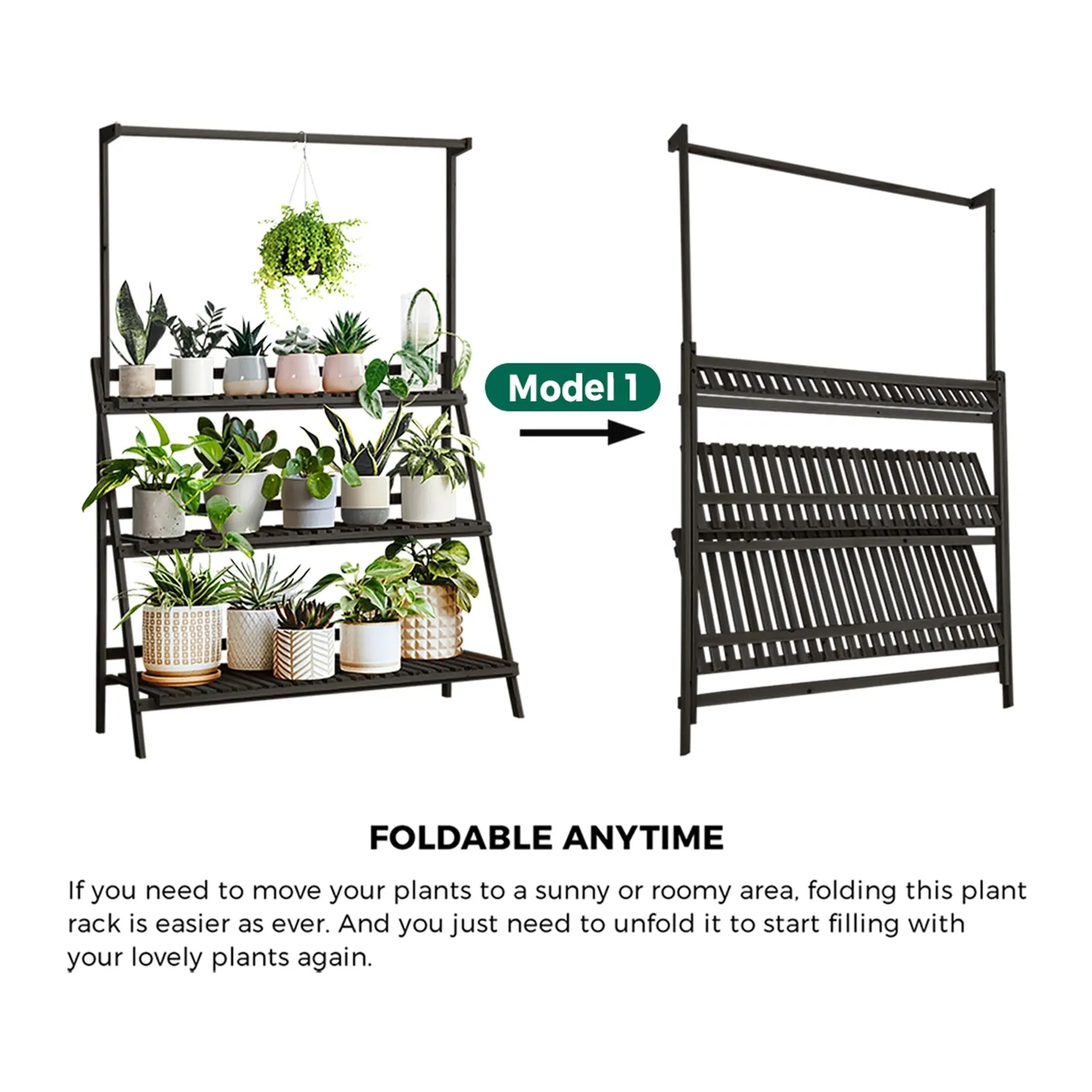 Livsip Plant Stand Garden Planter Wooden Flower Pot Rack Shelving Indoor Outdoor