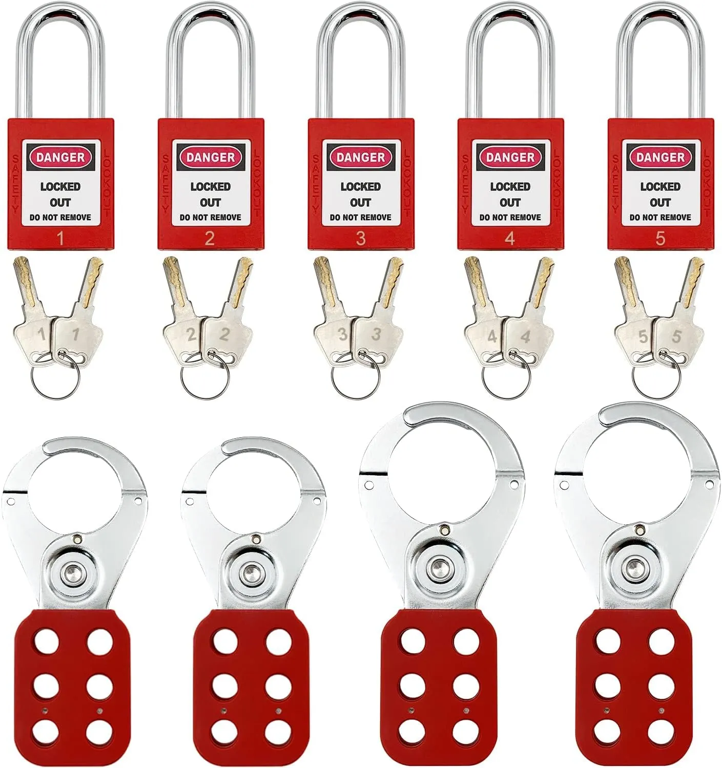 Lockout Tagout Kit - Clamp-On Circuit Breaker Lockout, Group Lockout Hasps, Lockout Tag, Universal Multi- Pole Breaker with Tool Box