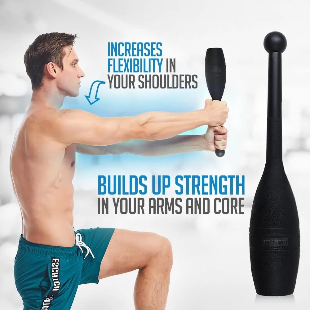 Logest Mace Exercise Club - Heavy Duty Plastic Indian Clubs Available in 1 LB and 2 LB Set 3LB Set 4LB Set of 2 Perfect for Strength Training Rehabilitation Improves Grip Full Body Workout Mace Clubs