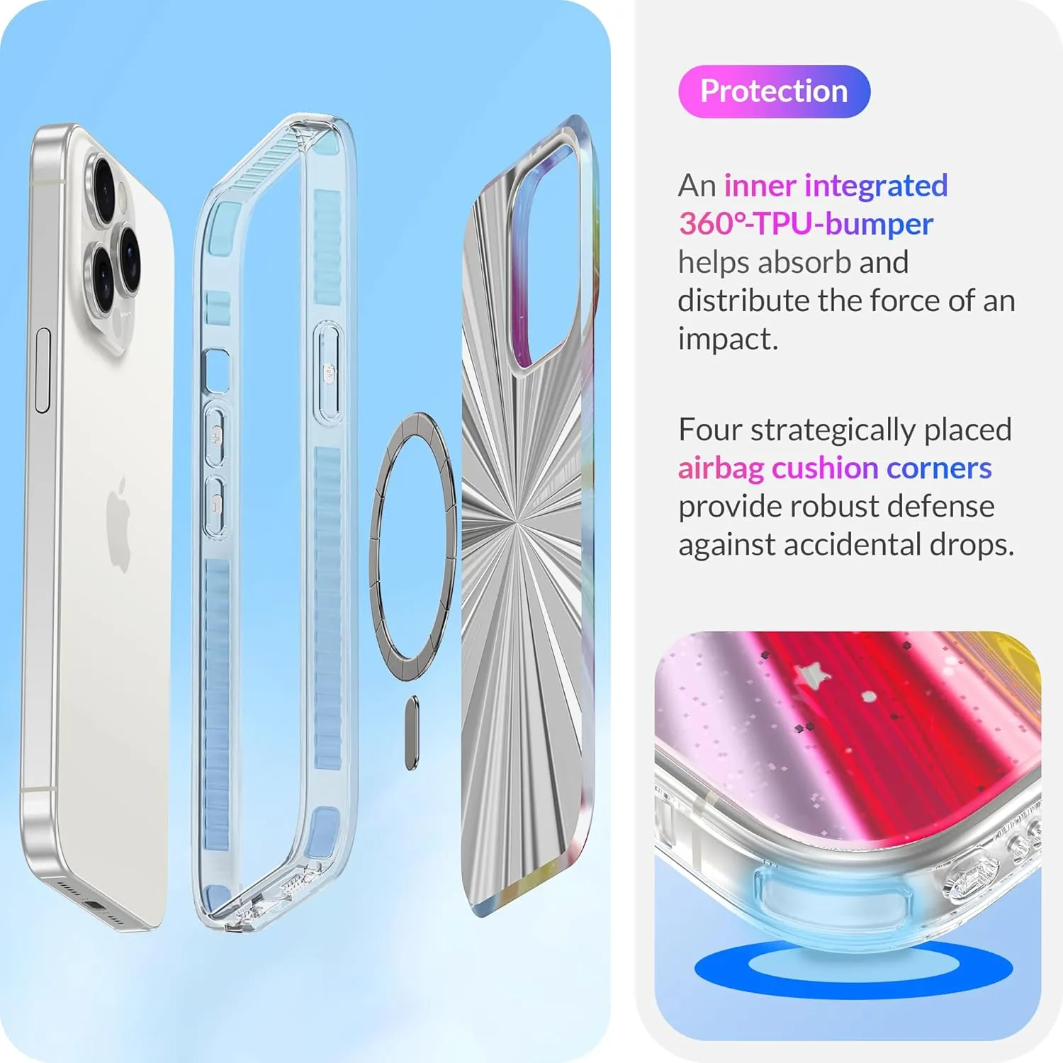 LONLI Hue - for iPhone 15 Pro Max Case [Compatible with Magsafe] - Cosmic Portal Phone Case - [360° Shock-Absorbent Bumper] - Cute, Unique and Aesthetic Phone Cover for Girls and Women