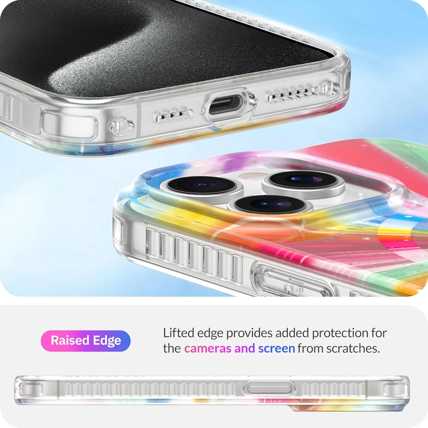 LONLI Hue - for iPhone 15 Pro Max Case [Compatible with Magsafe] - Cosmic Portal Phone Case - [360° Shock-Absorbent Bumper] - Cute, Unique and Aesthetic Phone Cover for Girls and Women
