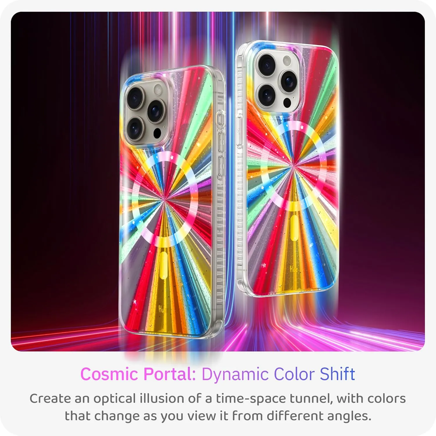 LONLI Hue - for iPhone 15 Pro Max Case [Compatible with Magsafe] - Cosmic Portal Phone Case - [360° Shock-Absorbent Bumper] - Cute, Unique and Aesthetic Phone Cover for Girls and Women