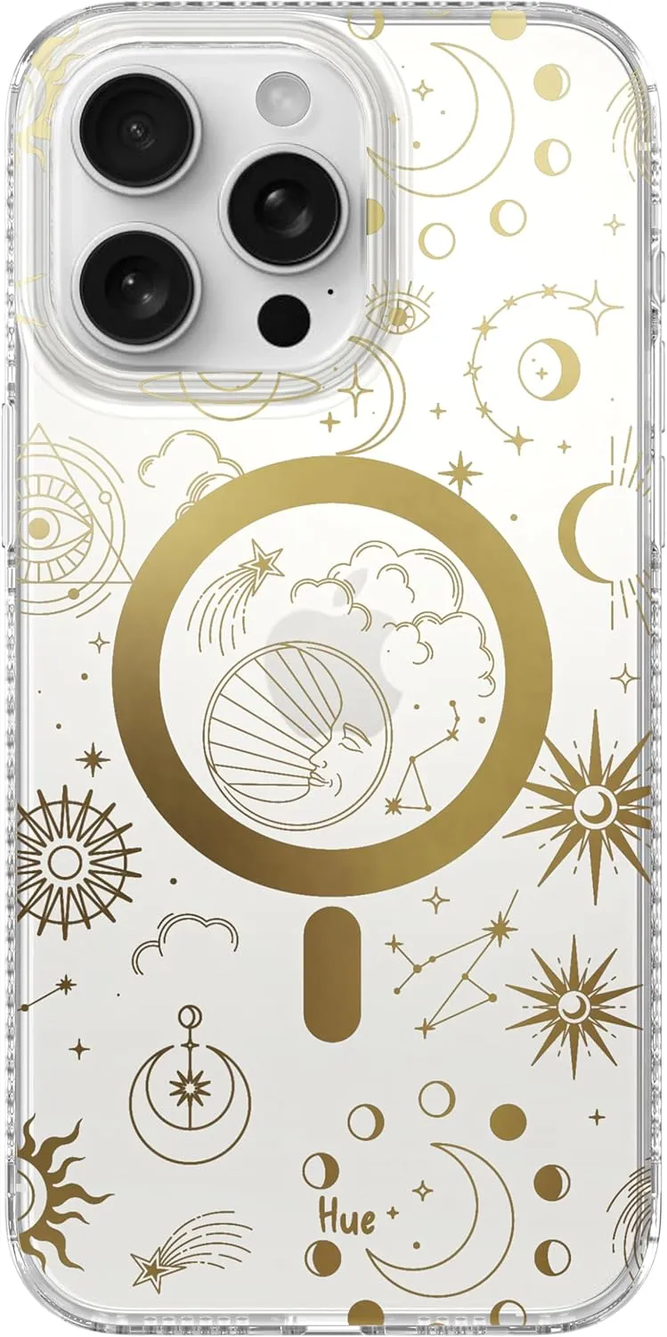 LONLI Hue - for iPhone 15 Pro Max Case [Compatible with Magsafe] - Cosmic Stars Phone Case - [360° Shock-Absorbent Bumper] - Cute, Unique and Aesthetic Phone Cover for Girls and Women