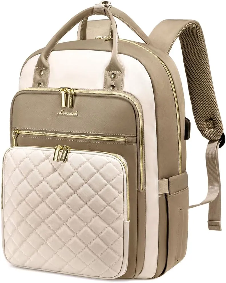 LOVEVOOK Laptop Backpack for Women, Water Resistant Travel Work Backpacks Purse Stylish College Business Teacher Nurse Computer Bag with USB Charging Port, Fits 15.6" Laptop