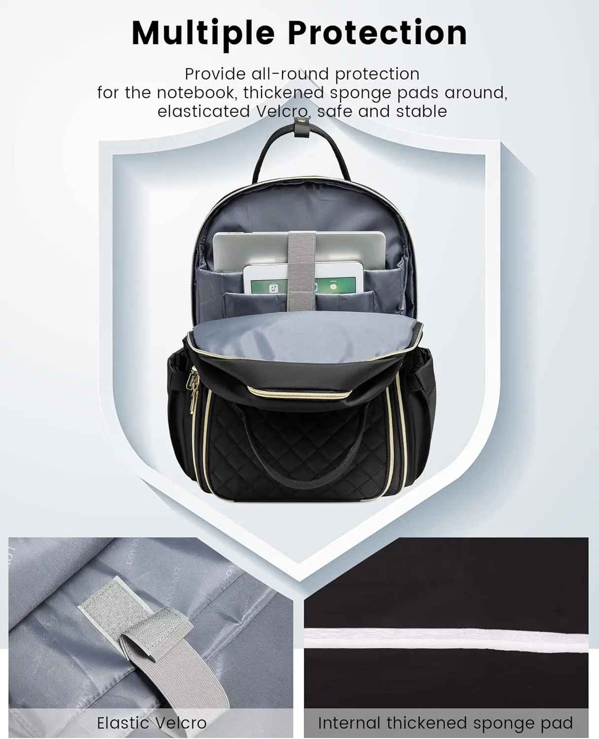 LOVEVOOK Laptop Backpack for Women, Water Resistant Travel Work Backpacks Purse with Laptop Compartment Stylish College Business Teacher Nurse Computer Bag, Fits 15.6" Laptop