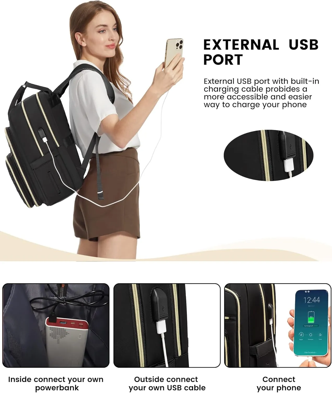 LOVEVOOK Laptop Backpack for Women, Water Resistant Travel Work Backpacks Purse with Laptop Compartment Stylish College Business Teacher Nurse Computer Bag, Fits 15.6" Laptop
