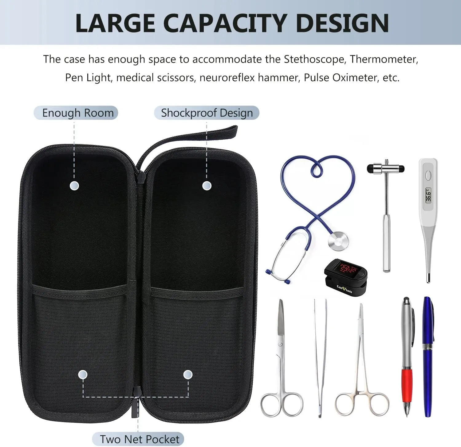 LOVEVOOK Nurse Backpack Laptop Backpack for Women with Stethoscope Case & USB Charging Port Anti Theft Travel Backpacks Doctor Bag Fits 15.6 Inch Laptop and Notebook, Black