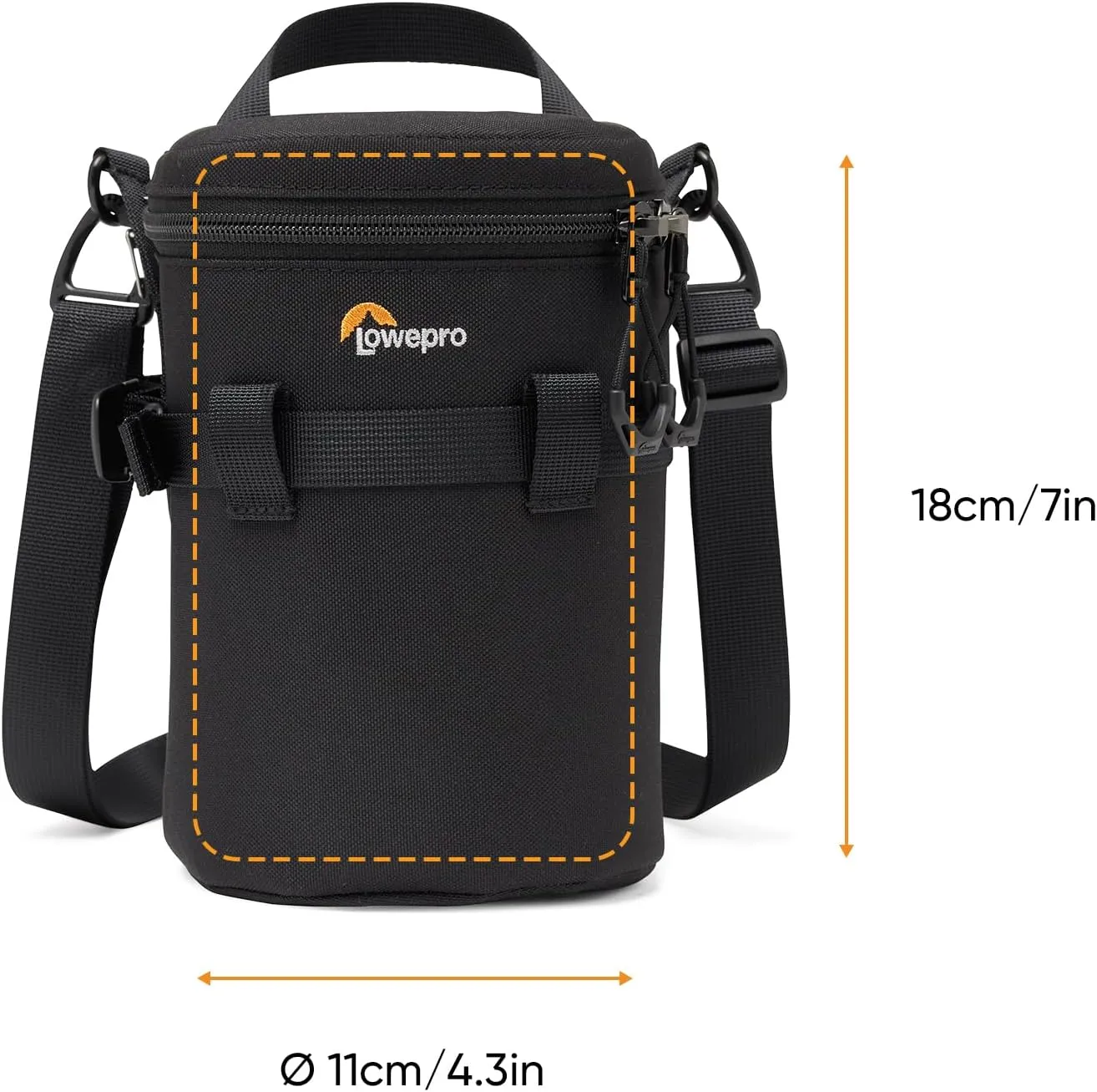 Lowepro ProTactic LCS 11 x 18 III Camera Lens Case, Camera Lens Pouch Bag, fits 50-140mm F/2.8, for DSLR and Mirrorless Cameras, Vol-2L Dim:7.09x4.33x4.33in, Camera Bag,for Photographer/Videographer