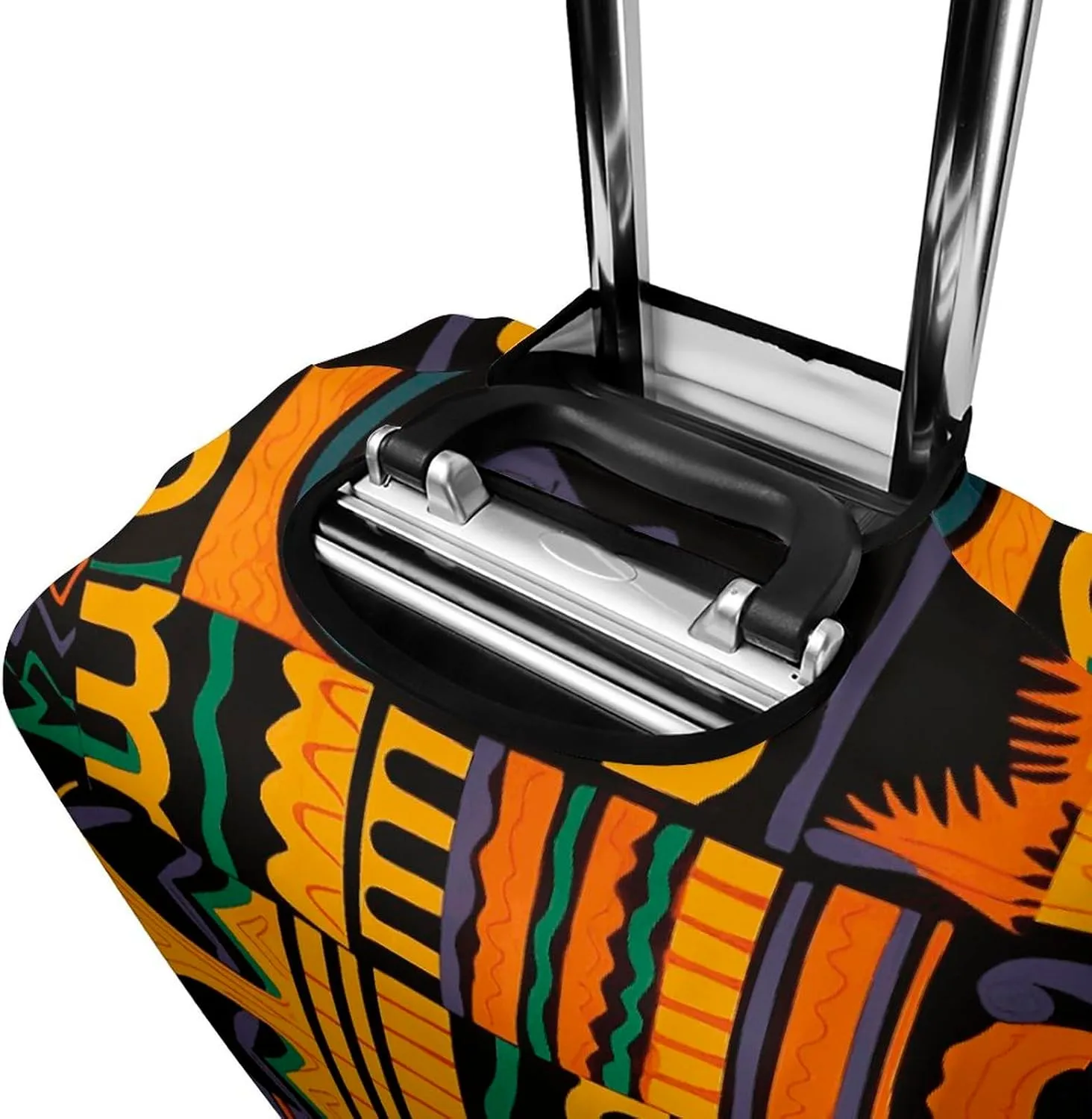 Luggage Cover for Travel, African Ethnic Pattern Fashion Luggage Covers, Washable Stretch Suitcases Protector Fits 19-32 Inch Luggage M