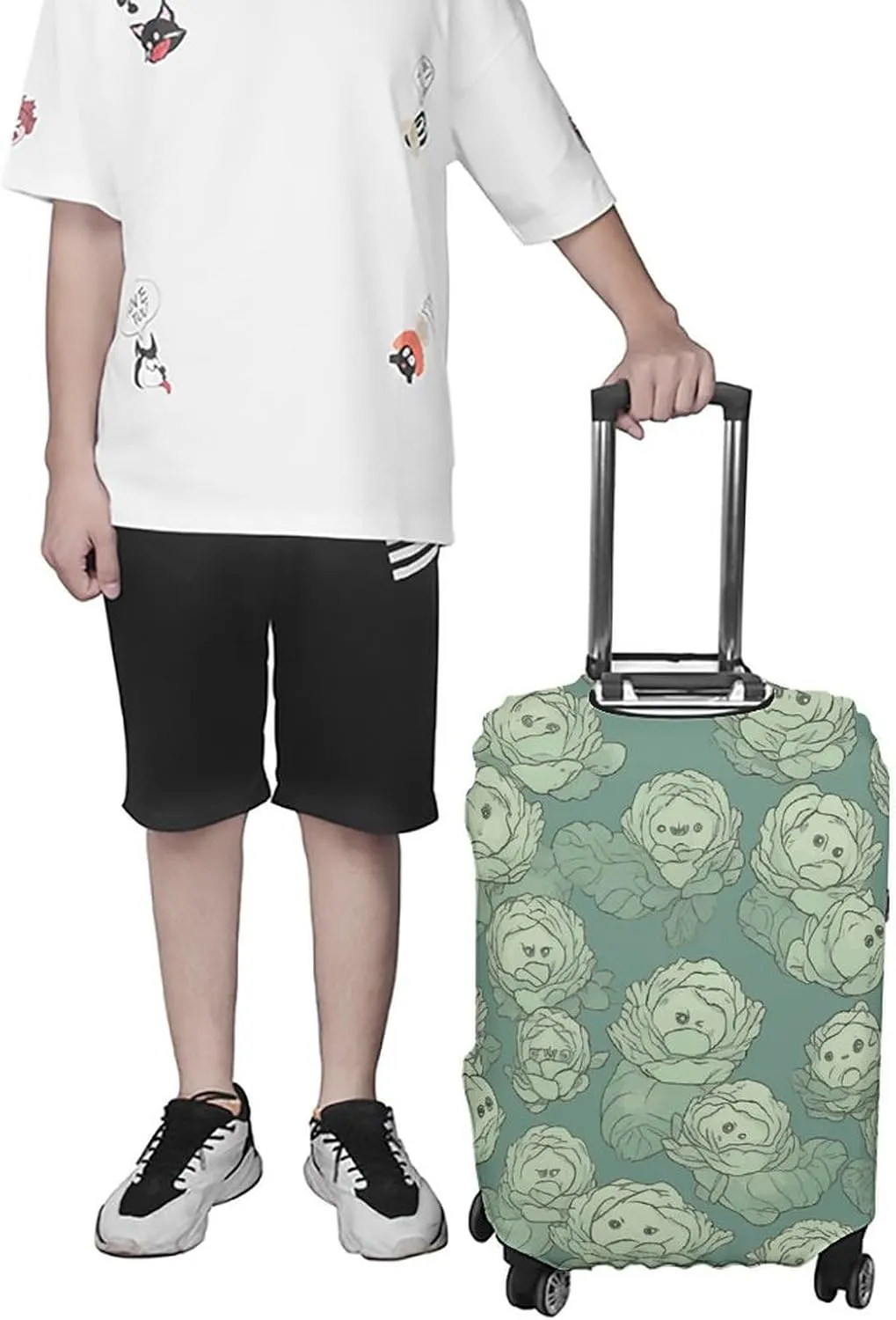 Luggage Cover for Travel Cabbage Pattern Fashion Luggage Covers Washable Stretch Suitcases Protector Fits 19-32 Inch Luggage L