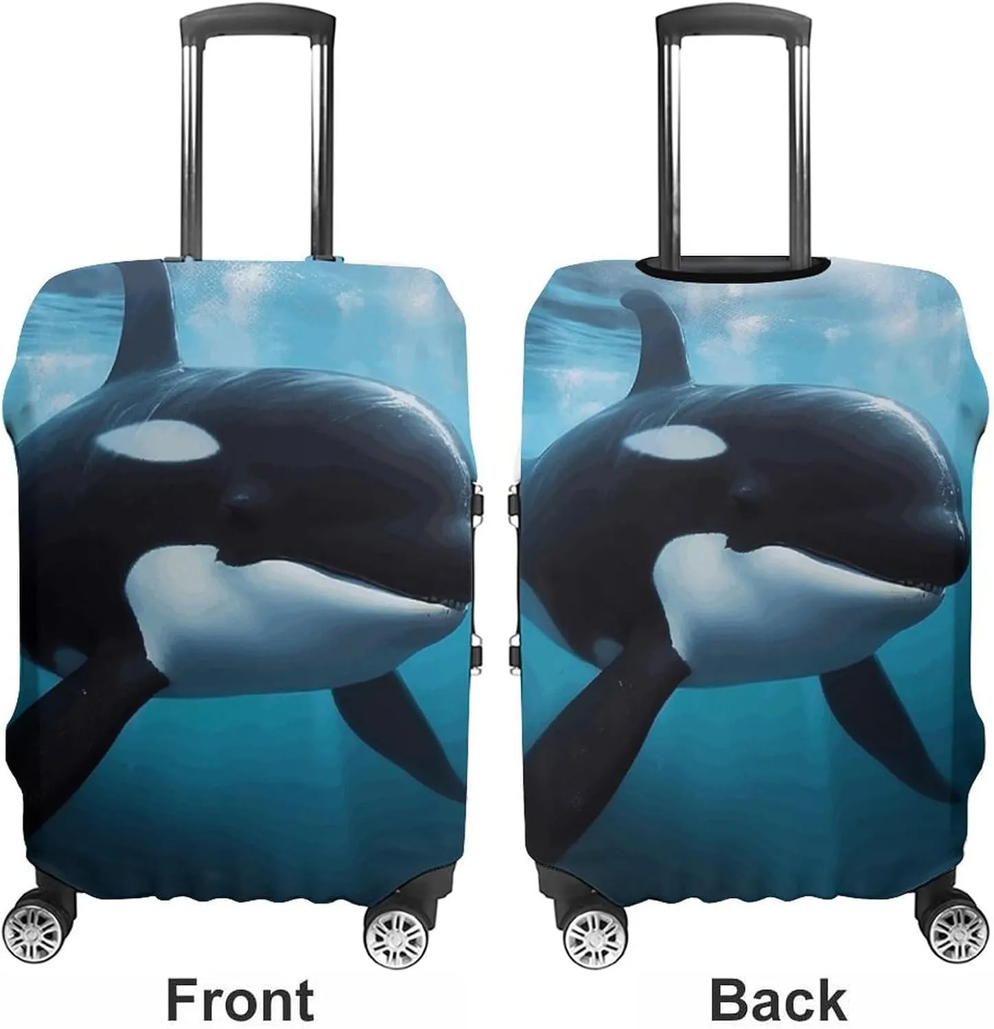 Luggage Cover for Travel, Killer Whale Fashion Luggage Covers, Washable Stretch Suitcases Protector Fits 19-32 Inch Luggage XL