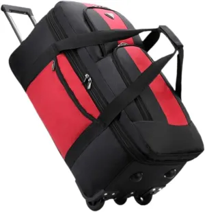 Luggage Wheeled Duffel Bag Wheeled Travel Duffel Bag Oxford Cloth Multipurpose Rolling Travel Bag Men Outdoor Traveling Picnic Carry on luggage(Red)