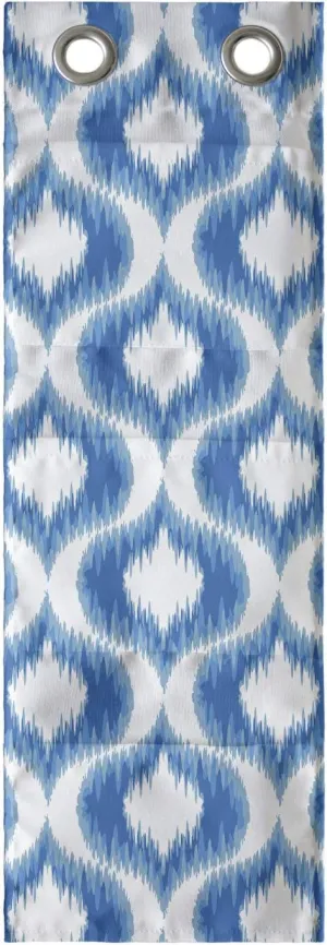 Lunarable Ikat Hanging Pocket Organizer, Damask Inspired Ikat Style Pattern Vintage Mesh Design Motifs and Shapes Print, Printed Polyester Storage Bag with Pockets, 9" x 27", Blue White