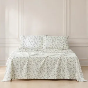 Lush Decor Rose Garden Cotton Sheet Set 4 Piece Set King Blue - Cotton Sheets - Floral Bed Sheets - Vintage Style - Coquette Decor