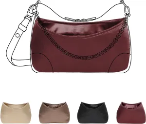 Luxury Silk Purse Organizer for Boulogne - Silky Smooth Handbag Insert with Hidden Zipper, Lightweight and Supportive Tote Shaper for Elegant Storage(Purple)