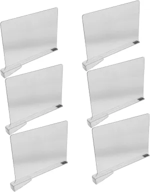 MAGICLULU 6Pcs Transparent Acrylic Shelf Dividers for Closet Organization Adjustable Wardrobe Separators for Clothes Efficient Storage Optimization for Bedroom