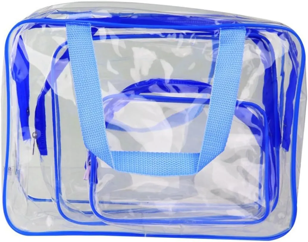 Makeup Bag Tote Bags Compliant Bag Waterproof Cosmetic Tote Bag Wash Bag Travel Makeup Box Make up, Blue, medium
