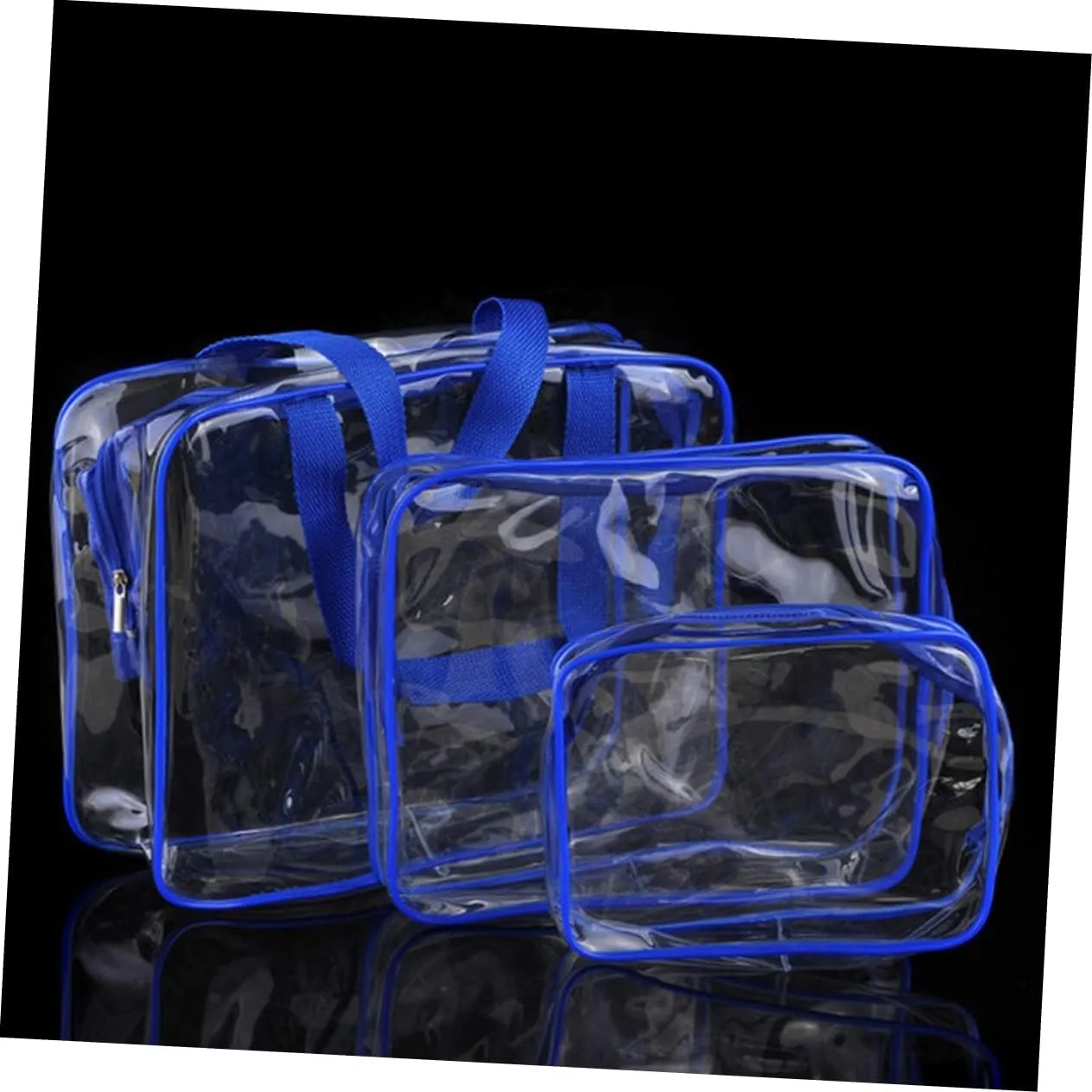 Makeup Bag Tote Bags Compliant Bag Waterproof Cosmetic Tote Bag Wash Bag Travel Makeup Box Make up, Blue, medium