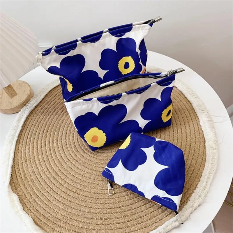 Makeup Bag Travel Toiletry Bag for Women Cosmetic Bag Makeup Case for Girls Toiletry Bags for Traveling Zipper Pouch (3 Pics)