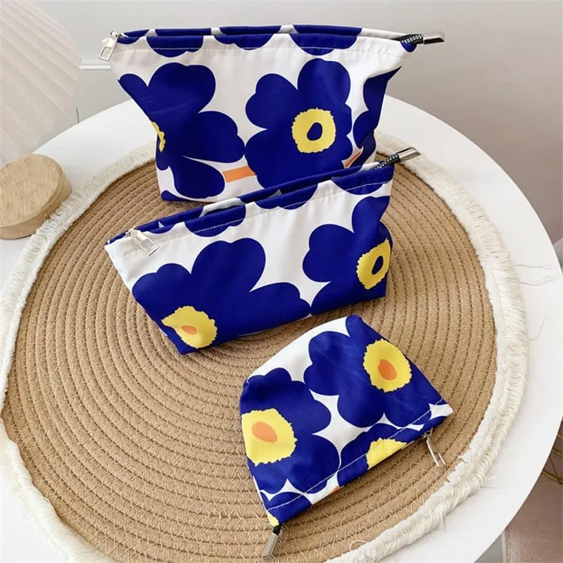 Makeup Bag Travel Toiletry Bag for Women Cosmetic Bag Makeup Case for Girls Toiletry Bags for Traveling Zipper Pouch (3 Pics)