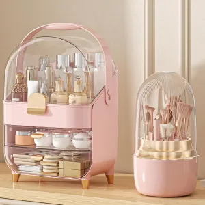 Makeup Organizer, Skincare Holder Bathroom Counter Organizer, Storage Box Cosmetic Display Cases, Teen Girl Gifts Trendy Stuff Make up Organizers for Vanity, Dresser, Countertop (Pink)