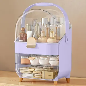 Makeup Organizer, Skincare Holder Bathroom Counter Organizer, Storage Box Cosmetic Display Cases, Teen Girl Gifts Trendy Stuff Make up Organizers for Vanity, Dresser, Countertop (purple)
