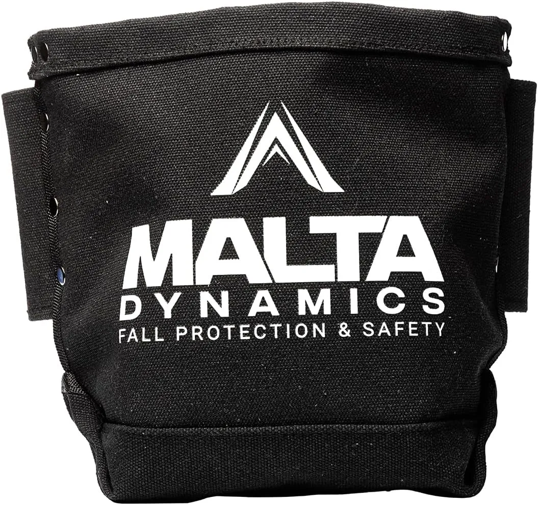 Malta Dynamics Tool Bag, Tool Pouch for Bolt Storage with 2 Bull Pin Loops and Tool Belt Connection, 9.75 x 10-Inch | Durable Double Bottom | Lightweight Canvas