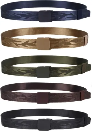 Man Belt Nylon Military Tactical Belt 5 Pack Webbing Canvas Outdoor Web Belt with Plastic Buckle