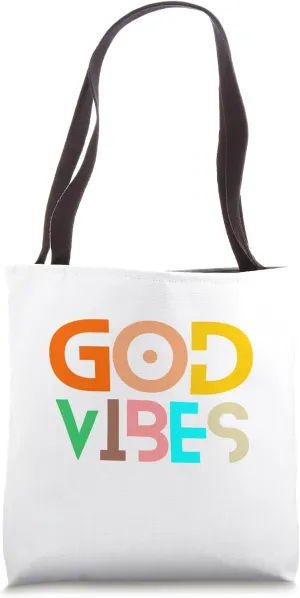 manifest Godvibes vibrate, higher align with divine energy Tote Bag