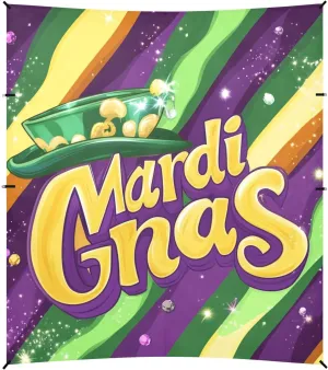 Mardi Gras Carnival Lipstick Hats Floats3 Foldable Beach Cabana UPF50 Waterproof Sun Shade with Sandbags & Sand Shovel for Backyard, Grassland, Park
