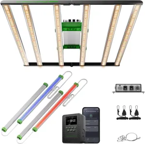 MARS HYDRO 2025 New Version FC-E4800 Foldable LED Grow Light 4x4ft, with ADlite RB30 Led Grow Light for Indoor Plants and ITime 2-in-1 Smart Timer Outlet