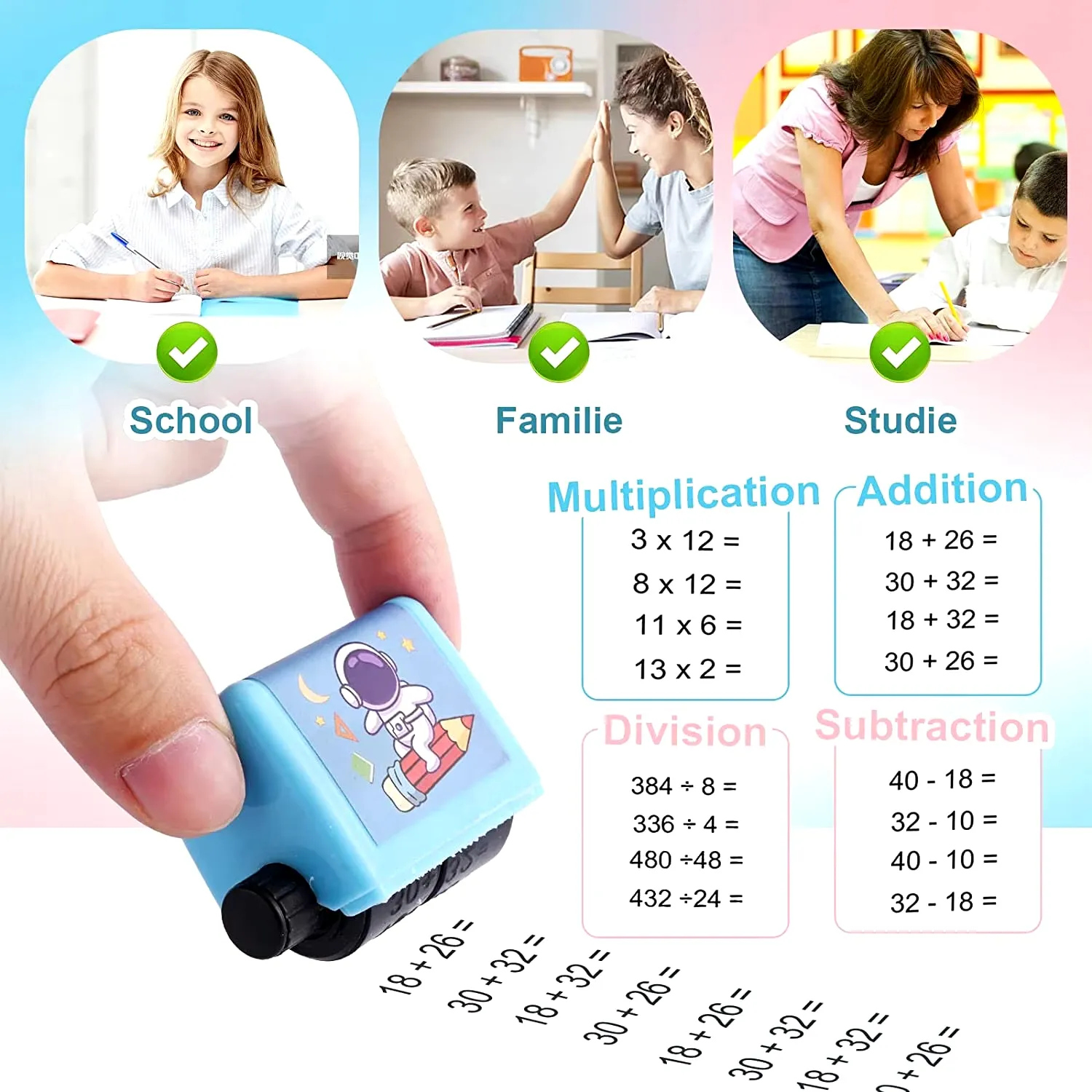 Math Rolling Stamp