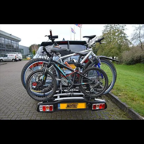 Maypole Towball Mounted Car Rear Tow Bar Cycle Holder 3 Bike Carriers 45kg Load