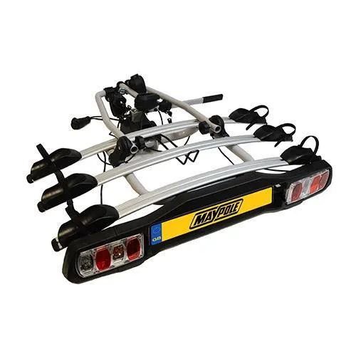 Maypole Towball Mounted Car Rear Tow Bar Cycle Holder 3 Bike Carriers 45kg Load