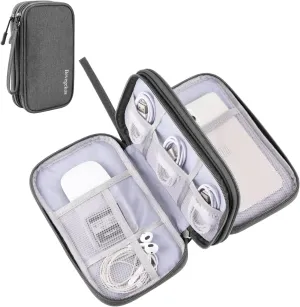 Medium Travel Tech Organizer, Carrying Case Bag for Electronics and Accessories (Dark Grey, Medium)