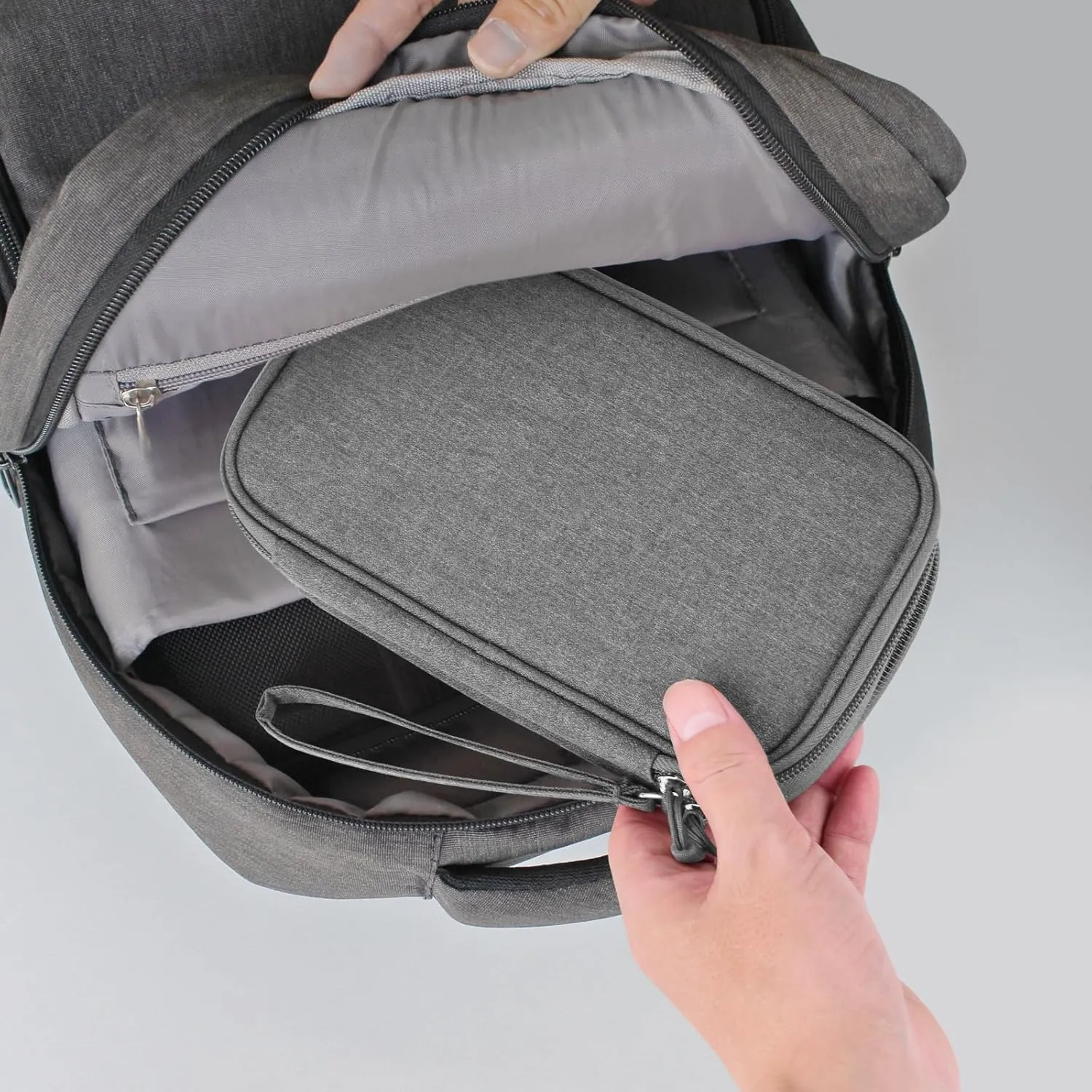 Medium Travel Tech Organizer, Carrying Case Bag for Electronics and Accessories (Dark Grey, Medium)