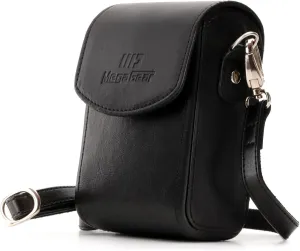 MegaGear Protective Black Leather Camera Case, Bag for for DSC-RX100 V, Panasonic Lumix DMC-ZS45, DMC-ZS50, Nikon Coolpix P340 Fix Lens, Canon PowerShot S120, Nikon Coolpix L28, DMC-TZ57, DMC-TZ70