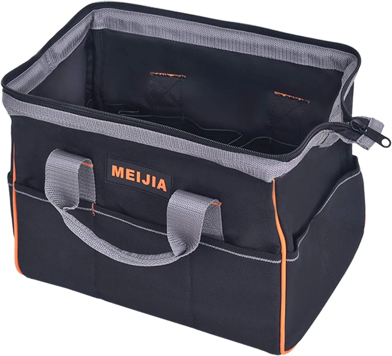 MEIJIA Tool Bags Waterproof Multi-Compartment Pocket Tradesman's Wide Mouth Storage Tool Bag,Fit for Home,Workshop,Job Site (13")