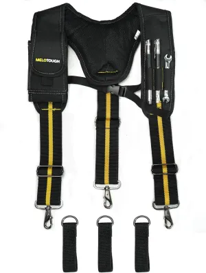 MELOTOUGH Tool Belt Suspenders for Work Belt Suspenders Heavy Duty Padded Suspenders for Electrician/Construction/Farmer
